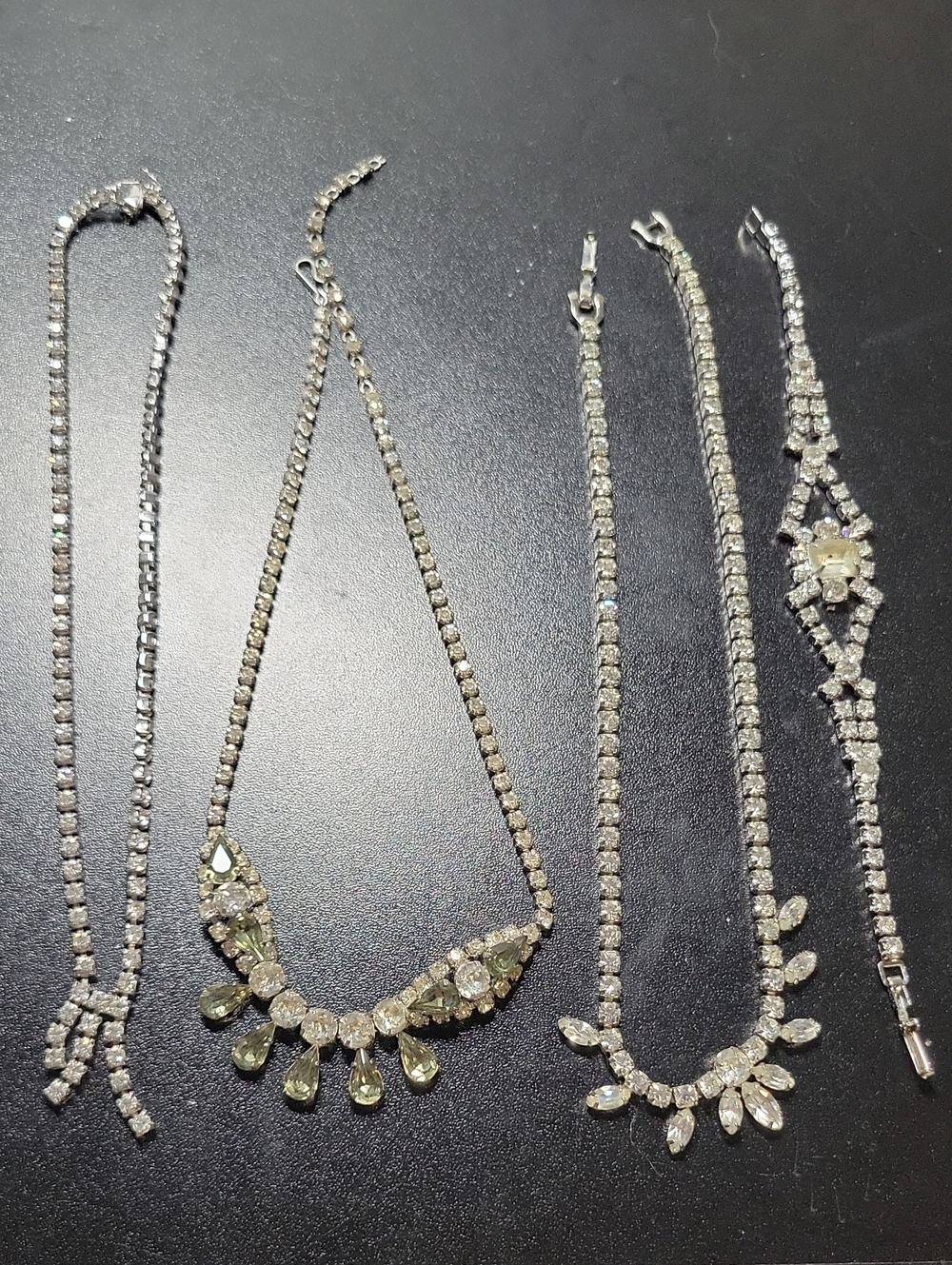 Elegant Silver-Tone Clear Crystal Necklace Set - Women Jewelry Lot